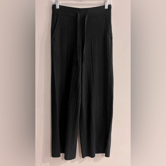THE CASHMERE PROJECT Women’s Black 100% Cashmere Drawstring Ribbed Pants NEW